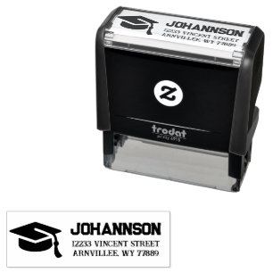 Graduation Return Address Self Inking Rubber Stamp