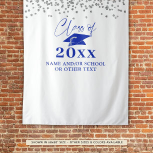 Graduation Royal Blue Class Year Backdrop Tapestry