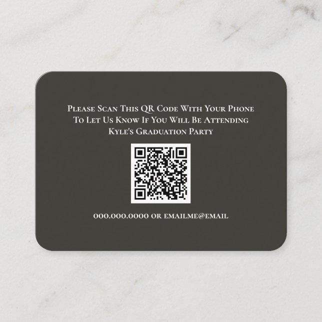 Graduation  RSVP QR Code Response Card (Front)