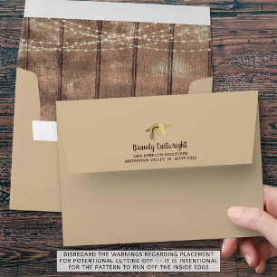 Graduation Rustic Country Wood Mini String Lights Envelope