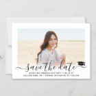 Graduation Save the Date 1 Photo Elegant Script