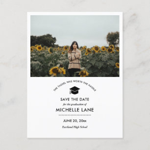 Graduation Save The Date Grad Photo Postcard
