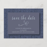 Graduation Save The Date Modern Abstract Blue