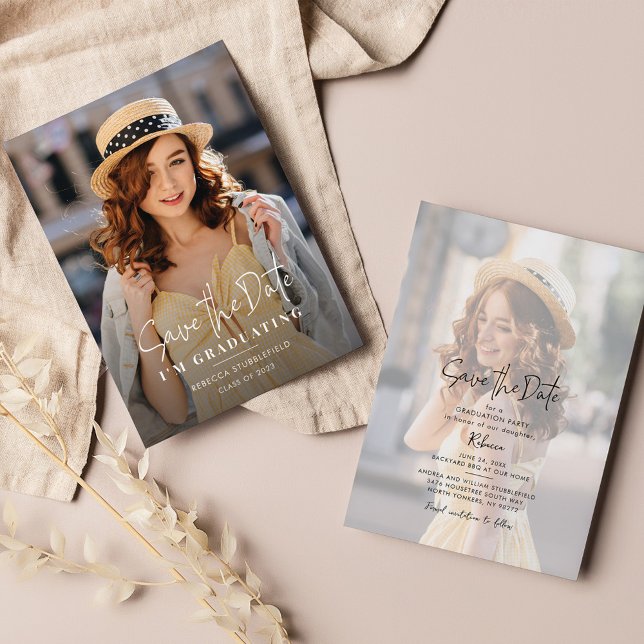 Graduation Save the Date Photo Party Announcement (Graduation Announcement Save the Date Photo Card)