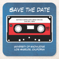 Graduation Save The Date Retro  Song Tape Mix
