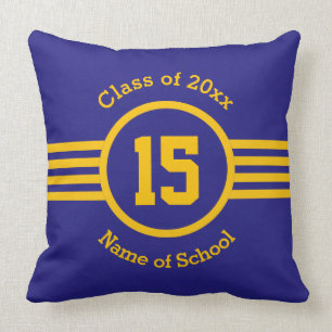 Graduation School Class Year Varsity Number Throw Pillow