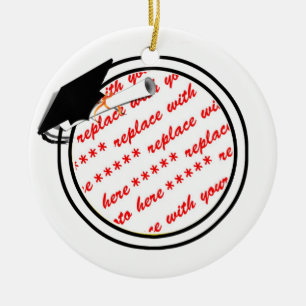Graduation School Colours Black & Gold Frame Ceramic Ornament