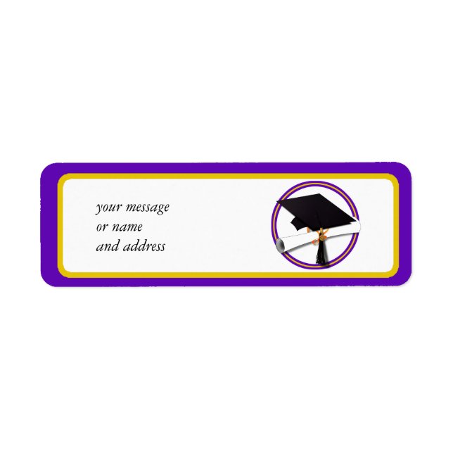 Graduation School Colours Purple and Gold (Front)
