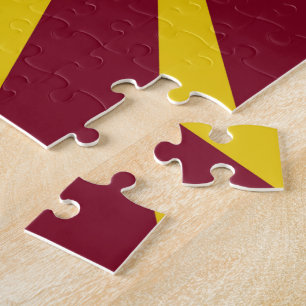 Graduation School Colours Red And Gold Jigsaw Puzzle