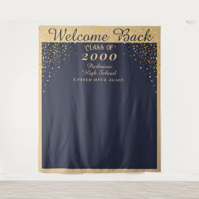 Graduation & School Reunion Photobooth Backdrop Tapestry (Front)