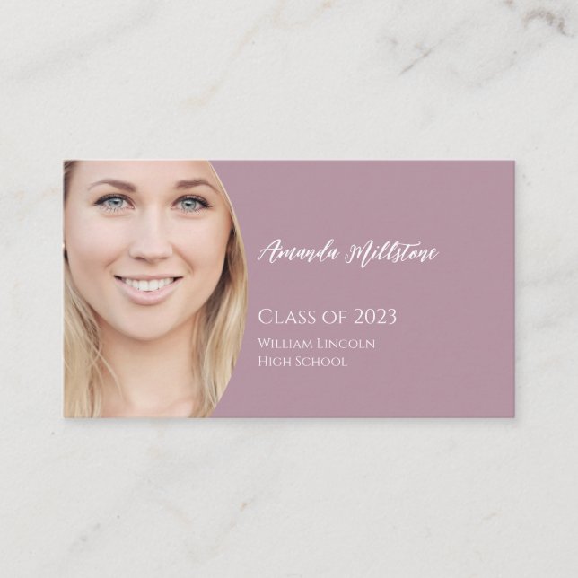 Graduation School Student Networking Modern Photo Business Card (Front)