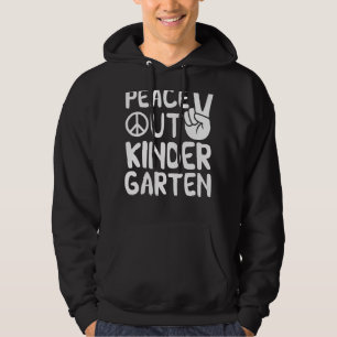 Graduation School Year Peace Out Kindergarten Kids Hoodie