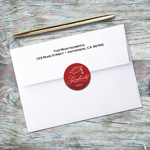 Graduation Script Cardinal Red Envelope Seal