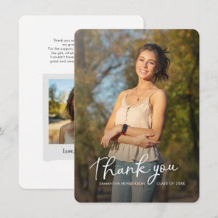 Graduation Script Photo Grad 2024 Thank You Card