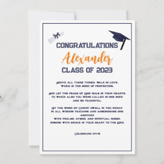Graduation Scripture Orange Greeting Card