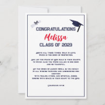 Graduation Scripture Red Greeting Card