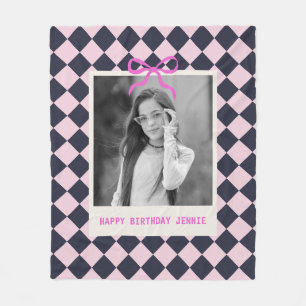 Graduation Senior Birthday Custom Photo Diamond Fleece Blanket