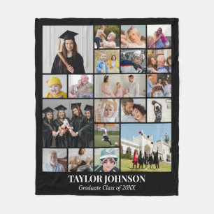 Graduation Senior Class Photo Collage 20 Pictures Fleece Blanket