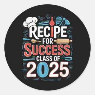 Graduation Senior Cooking Lover Recipe Success Cl  Classic Round Sticker