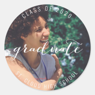Graduation Senior Photo Graduate Classic Round Sticker
