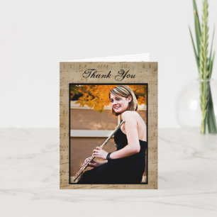 Graduation Sheet Music - Thank You Note Card