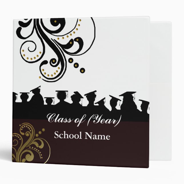 Graduation Silhouettes Binder  Customize Year! (Front/Inside)