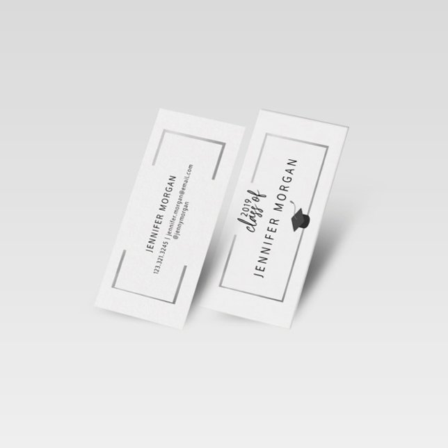 Graduation Silver Elegant Name Card (Creator Uploaded)