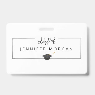 Graduation silver faux foil Elegant Badge