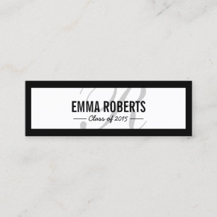 Graduation Simple Border Script Name Tag Insert