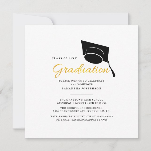 Graduation Simple Minimalist 2025 Grad Party Invitation (Front)
