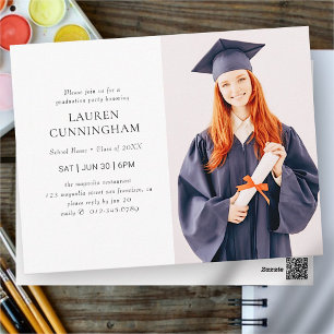 Graduation Simple Modern Minimalist Photo Postcard