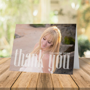 Graduation Simple Thank You Minimalist Two Card