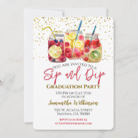 Graduation Sip and Dip Fruit Cocktail Pool Party