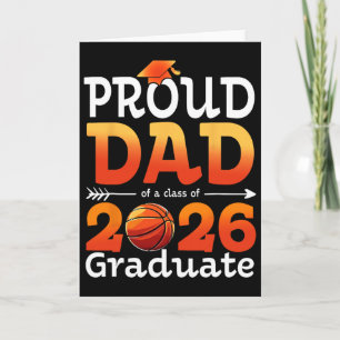 Graduation Sketll Retro Proud Dad Of A 2026 Gradua Card