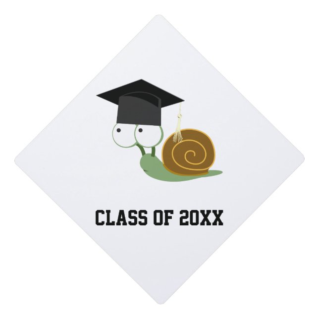 Graduation snail graduation cap topper (Front)