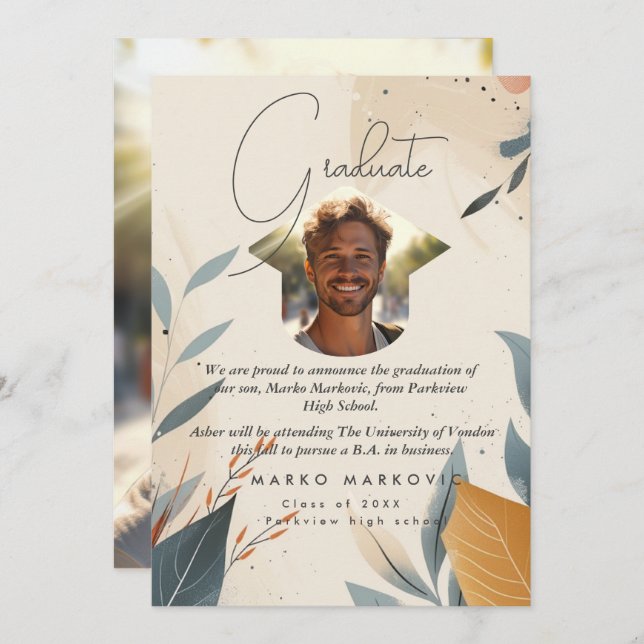 Graduation Son Announcement (Front/Back)