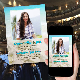 Graduation Starfish Sea n Sand Photo Announcement 