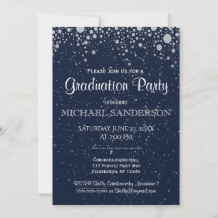Graduation Starry Night in Blue Invitation