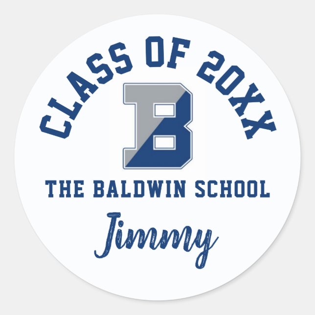 Graduation Stickers The Baldwin School, Custom (Front)