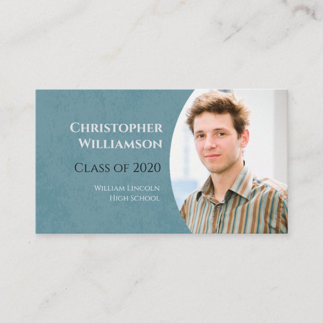 Graduation Student School Networking Photo Business Card (Front)