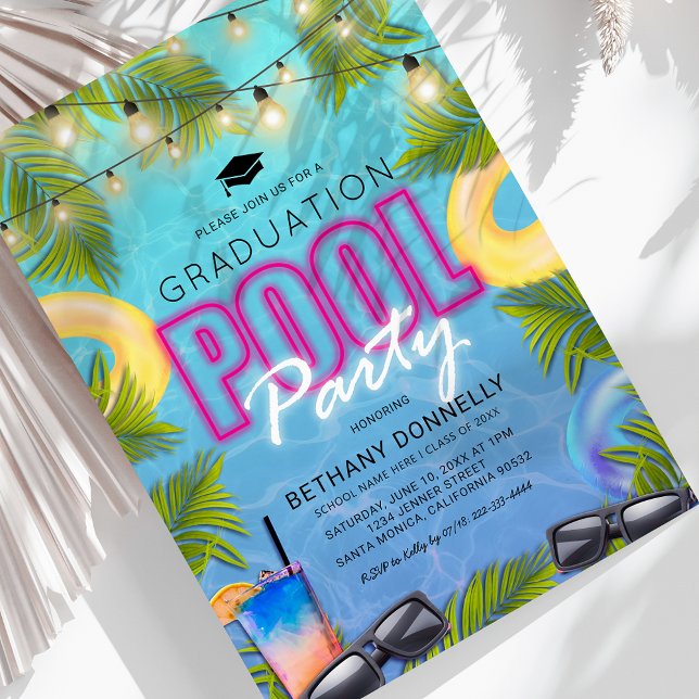 Graduation Summer Pool Party Invitation (Creator Uploaded)
