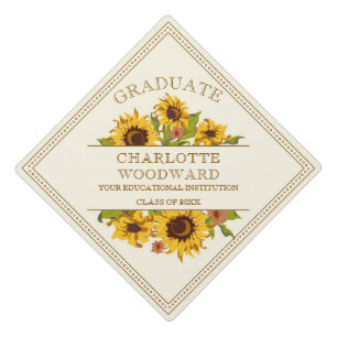 Graduation Sunflowers Floral Class Of 2022 Cap Topper