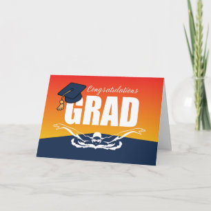 Graduation Swimming Athlete Congratulations Grad Card