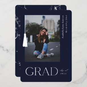 Graduation Tassel Photo Foil Announcement 