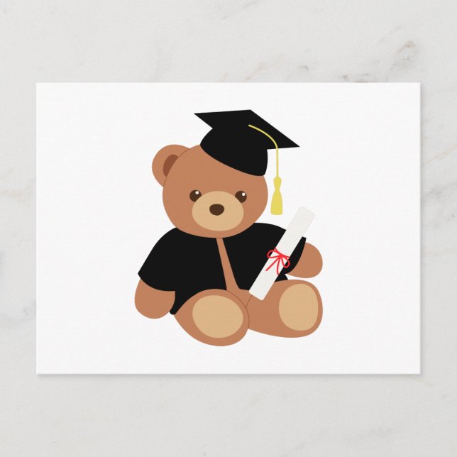 Graduation Teddy Bear Postcard (Front)