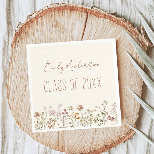 Graduation Terracotta Wildflower Boho Grad Napkin