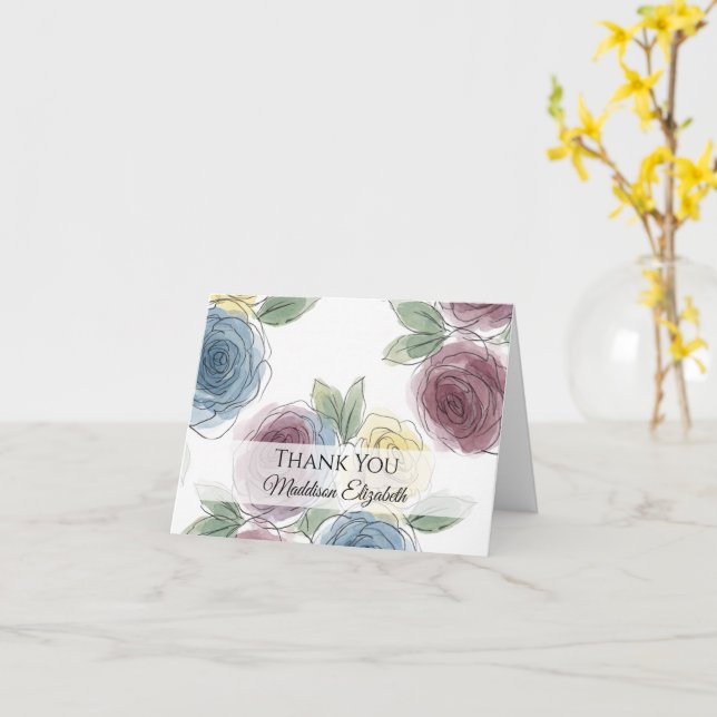 Graduation Thank  Card (Yellow Flower)