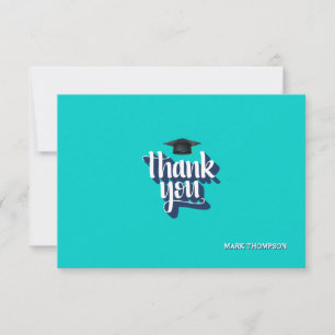 Graduation Thank You Blue Notecard