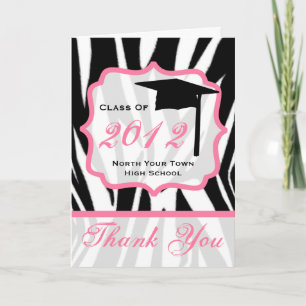 Graduation Thank You Card - Class of 2012 Zebra