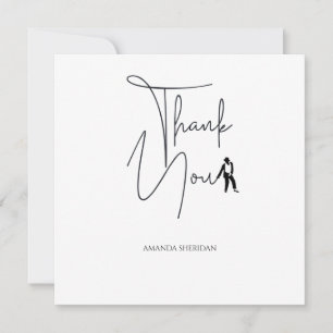 Graduation Thank You Card Dalton White Serif Black